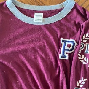 PINK letter long sleeve shirt